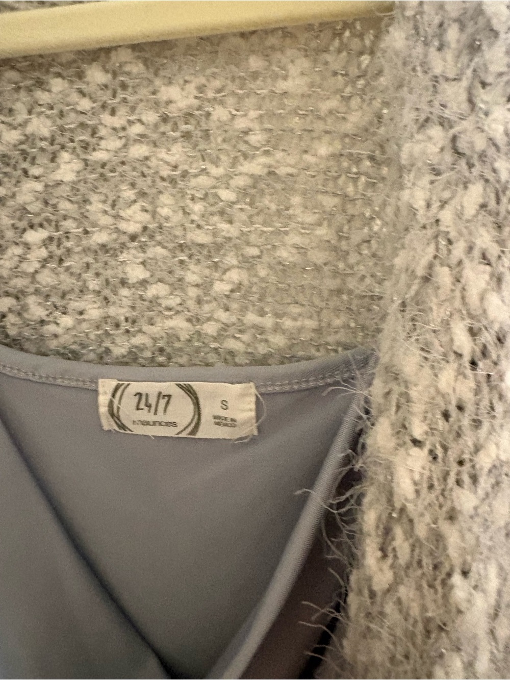 Maurices Gray Fuzzy Open Cardigan & 24/7 Drape Neck Tank Set Size S - Picture 3 of 4